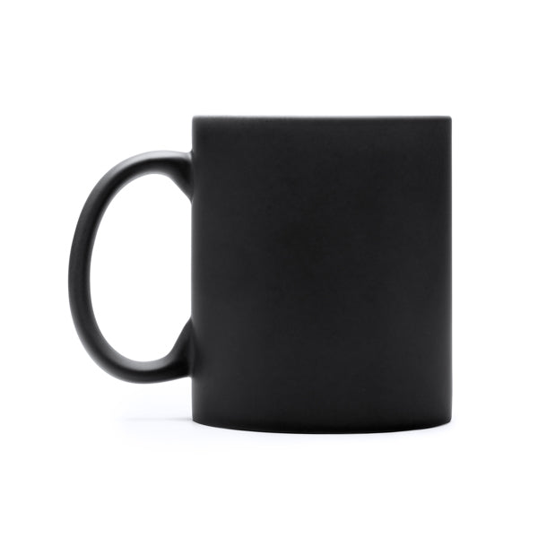 Taza WALAX en color negro para personalizar con tu logo, nombre o foto