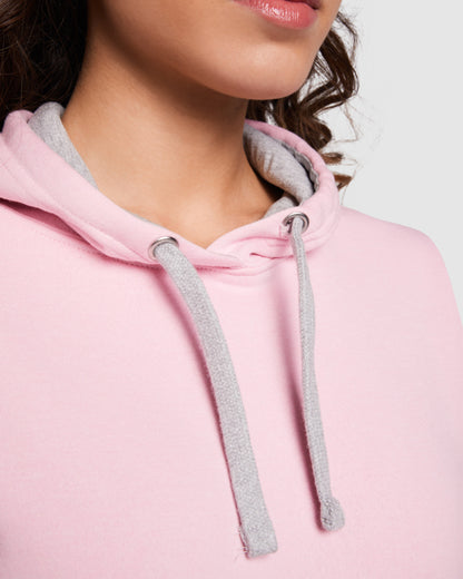 Sudadera URBAN WOMAN entallada en doble tejido bicolor con capucha - RASU1068